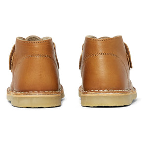 Petit Nord - Zapatos de velcro con forro de piel de oveja del desierto | Coñac