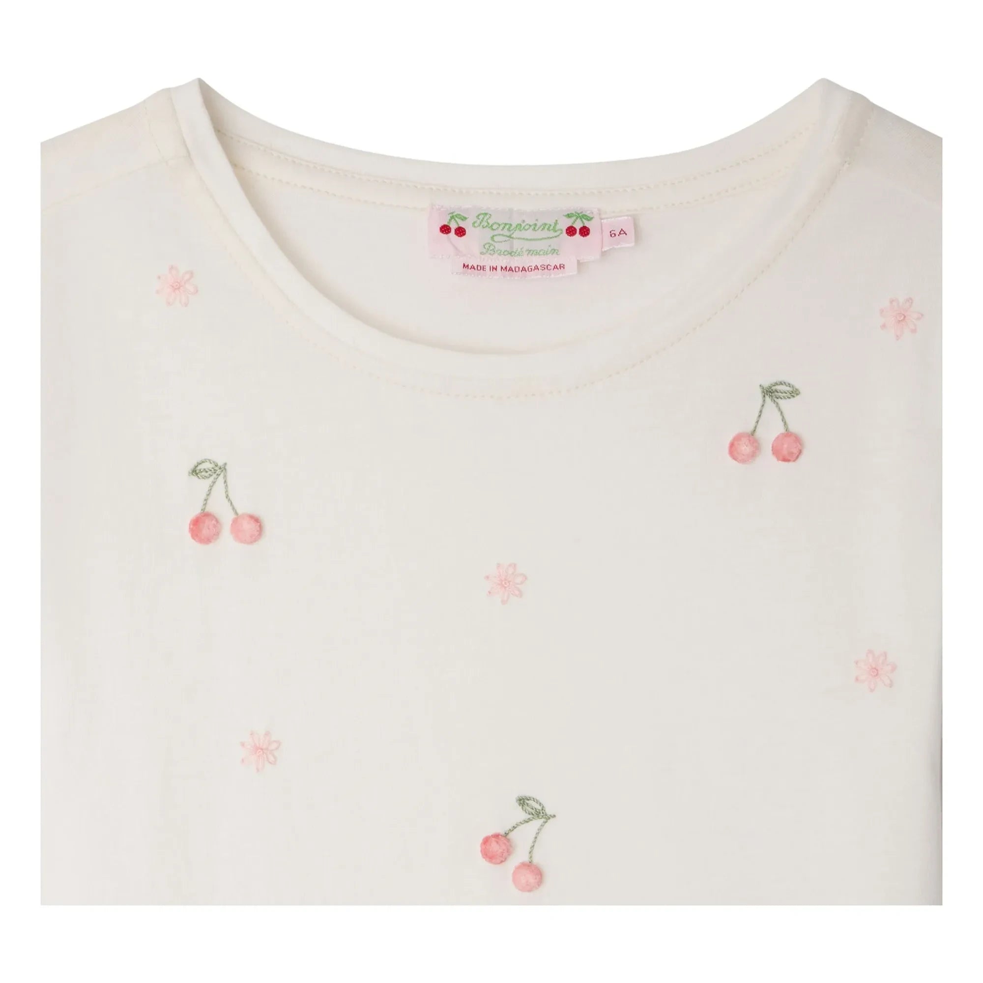 Bonpoint - Camiseta de algodón orgánico con cerezas Lalcala | Crema