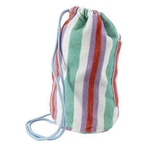 Jera Mini - Mochila a rayas con bolsillo para toalla