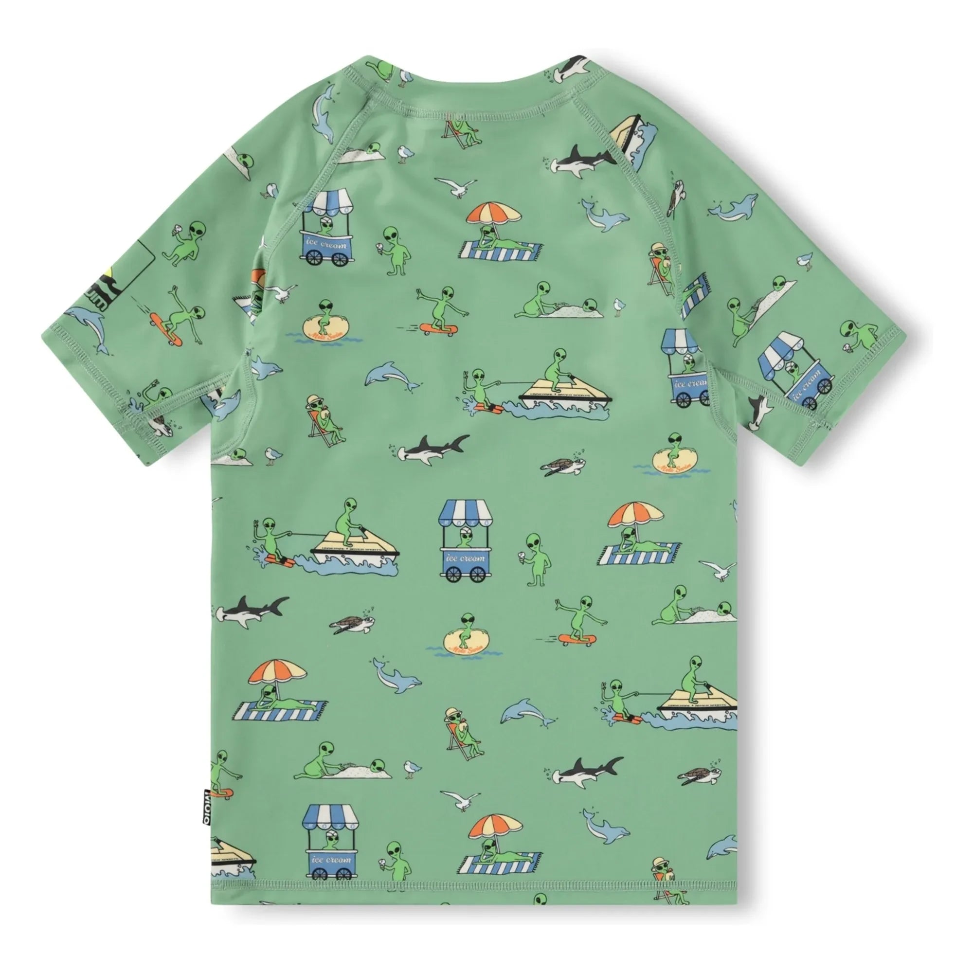 Molo - Camiseta con protección UV Neptune Aliens Fibras recicladas | Verde
