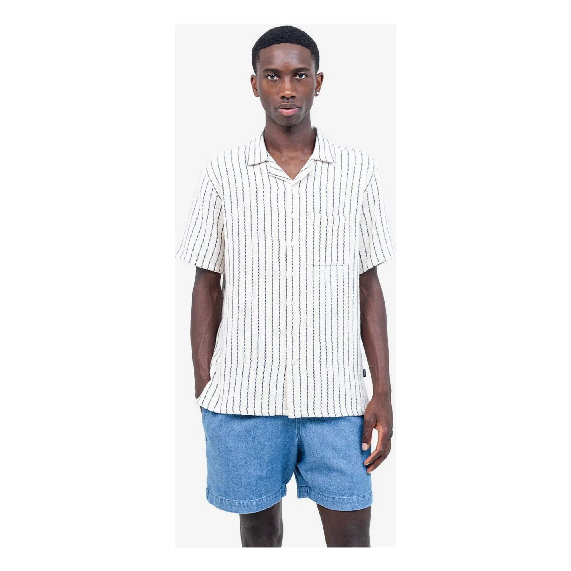 Olow - Camisa Aloha Rayada | Blanco