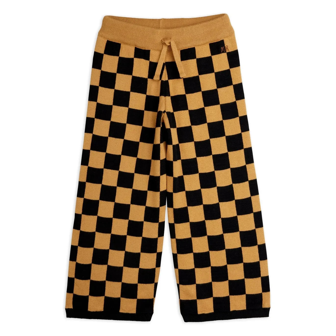 Mini Rodini - Organik Pamuklu Mesh Damier Pantolon | Kahverengi