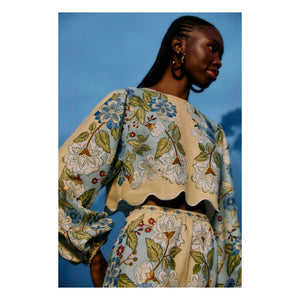 Farm Rio - Blusa de lino Garden | Arena