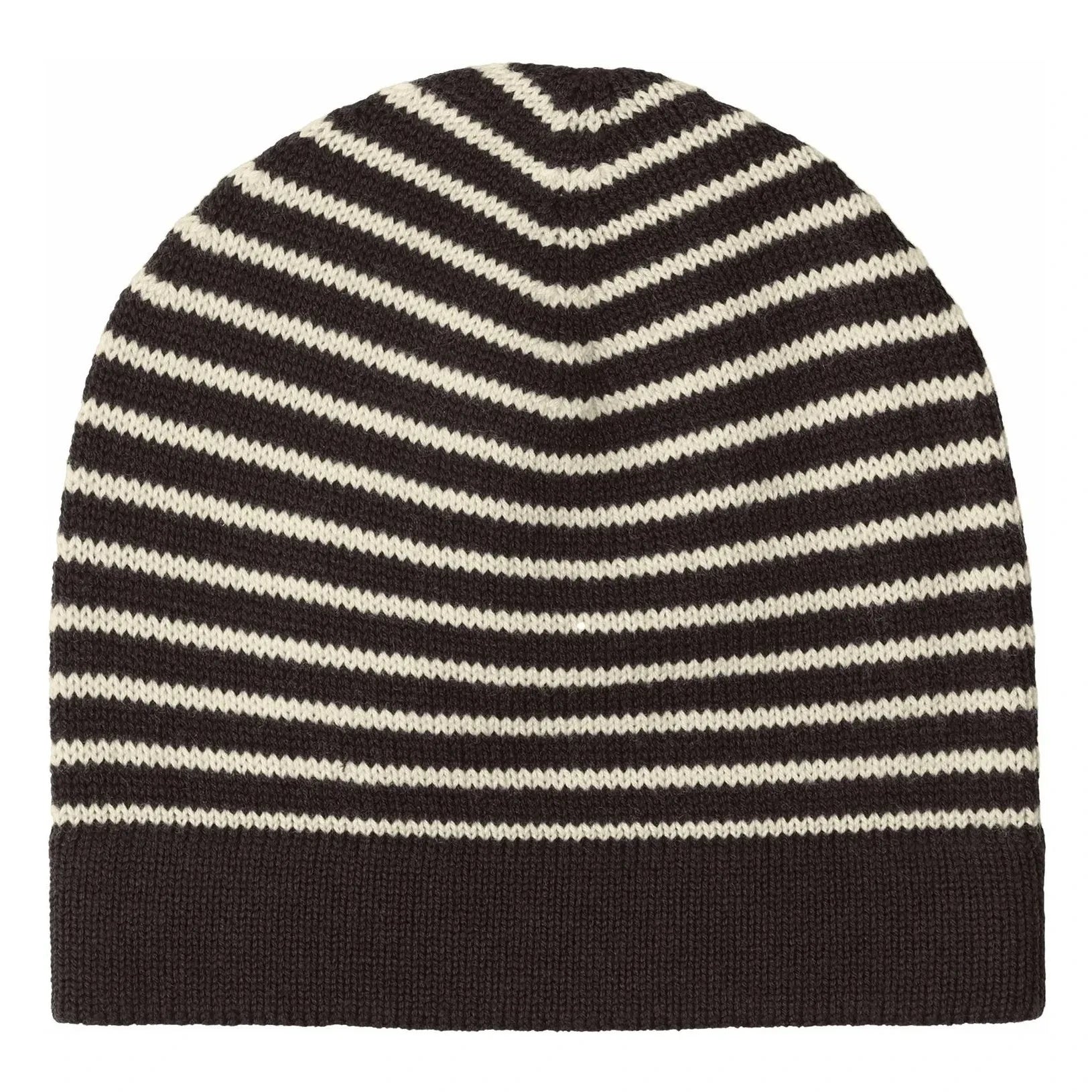 FUB - Gorro de lana merino a rayas | Marrón