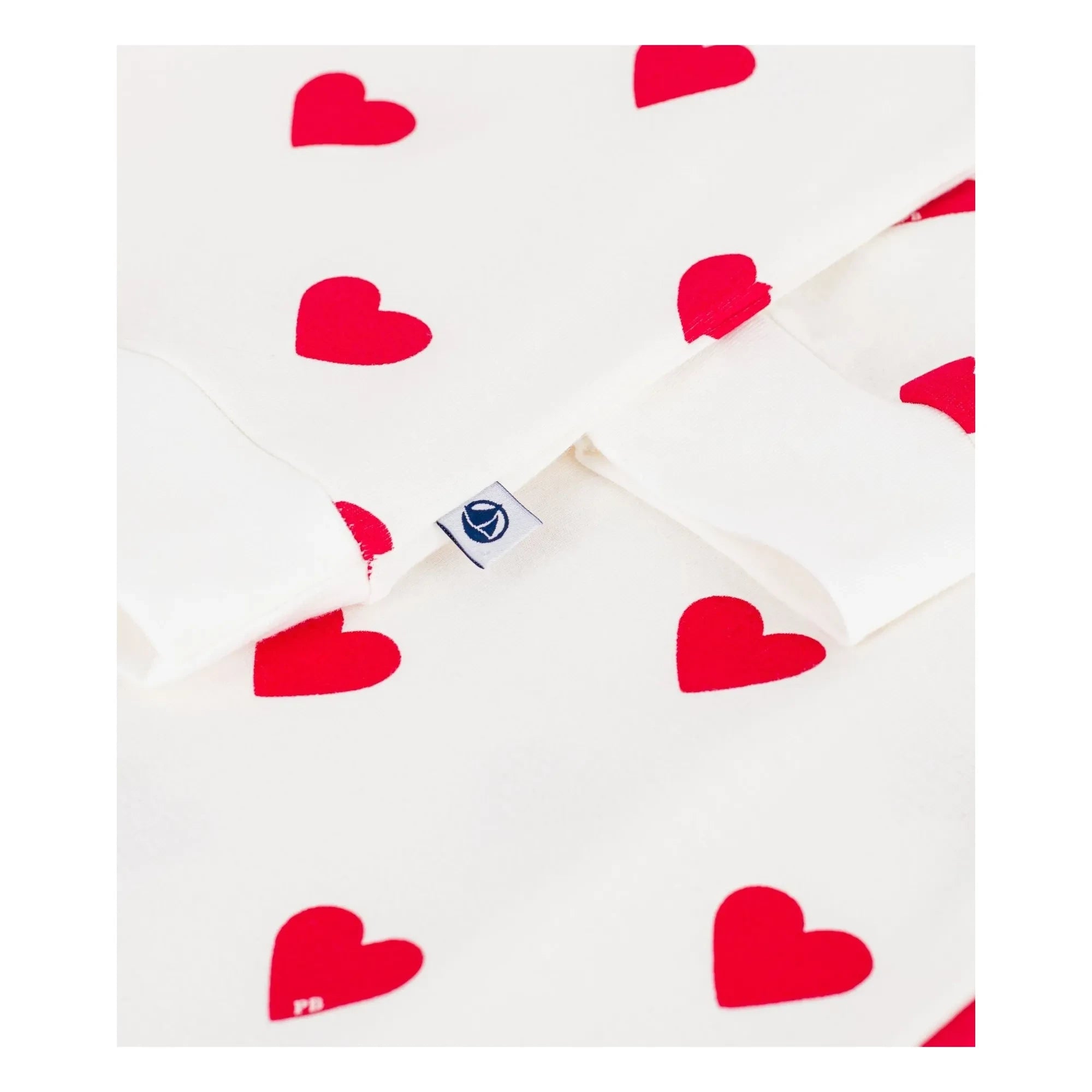 Petit Bateau - Organik Pamuklu Kalpli Pijama | Beyaz