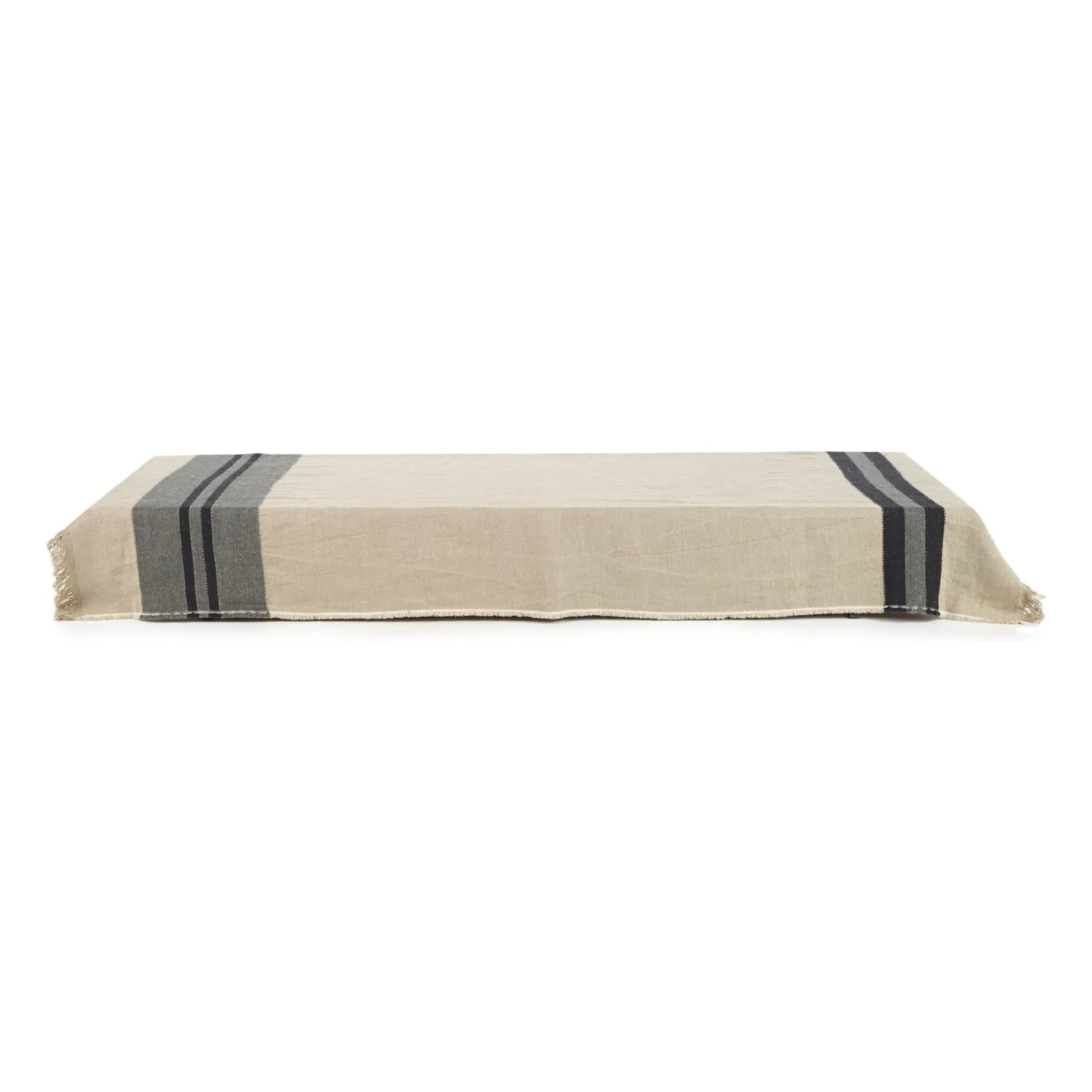 Libeco - Manta de lino Black House Stripe | Carbón