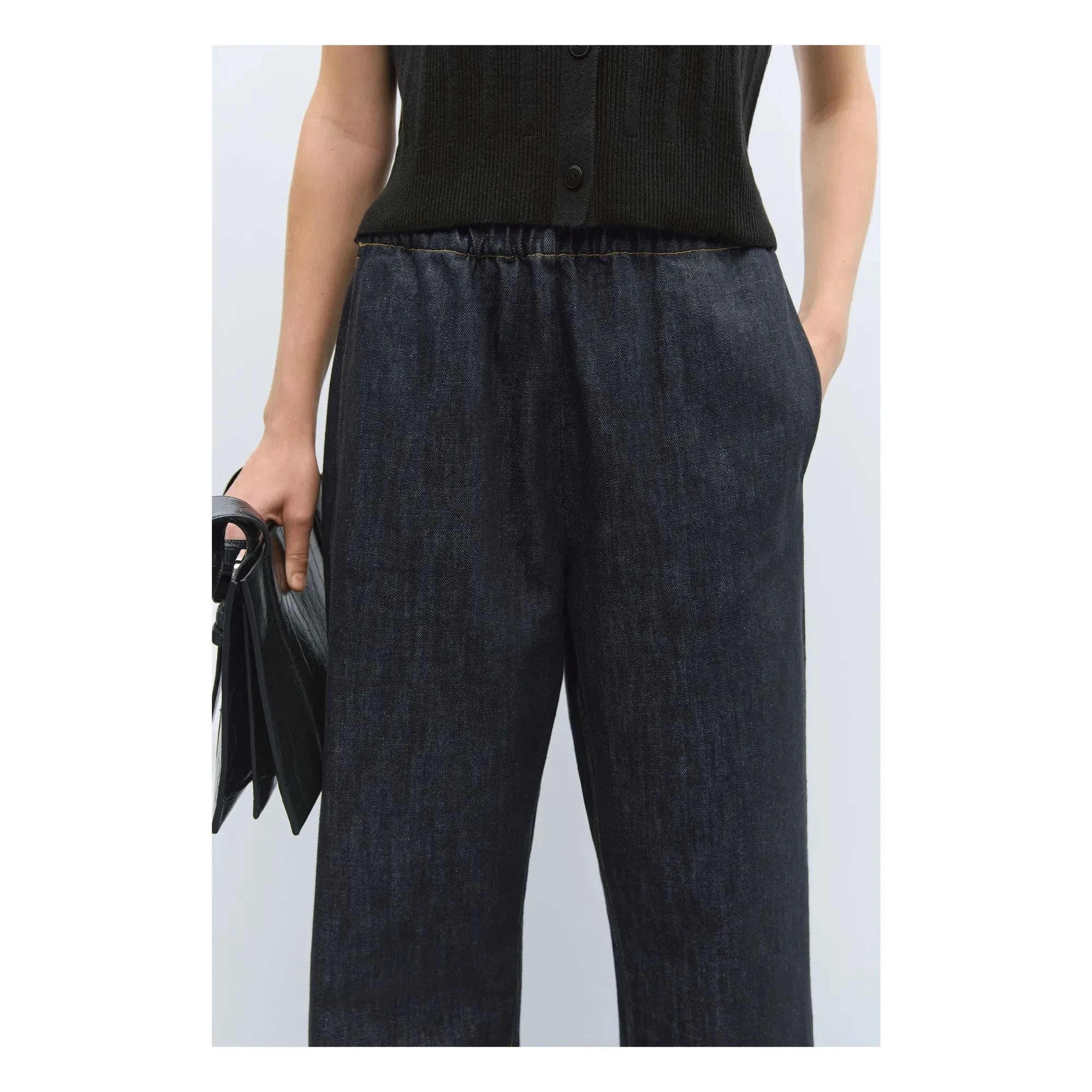 Cordera - Jeans de Algodón Orgánico Elástico y Cómodo | Negro