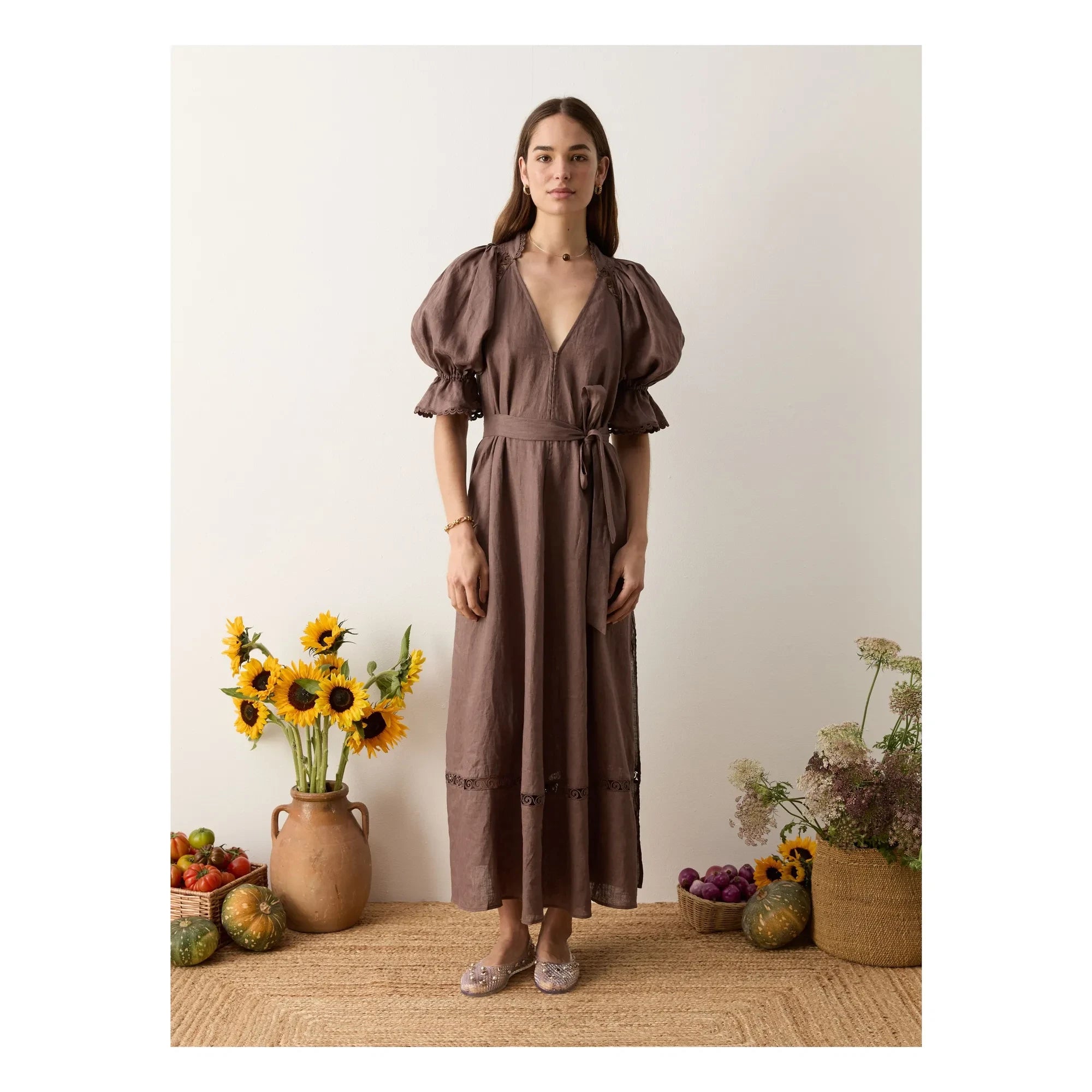 Boteh - Vestido de lino Myra | Mocha