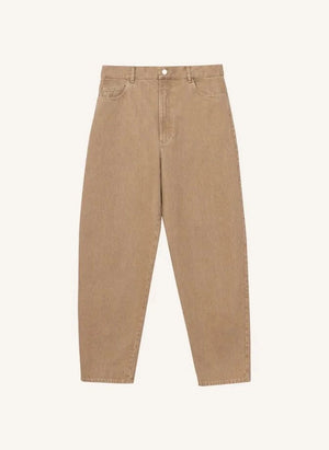 Cordera - Pantalones de Algodón con Corte de Zanahoria | Beige