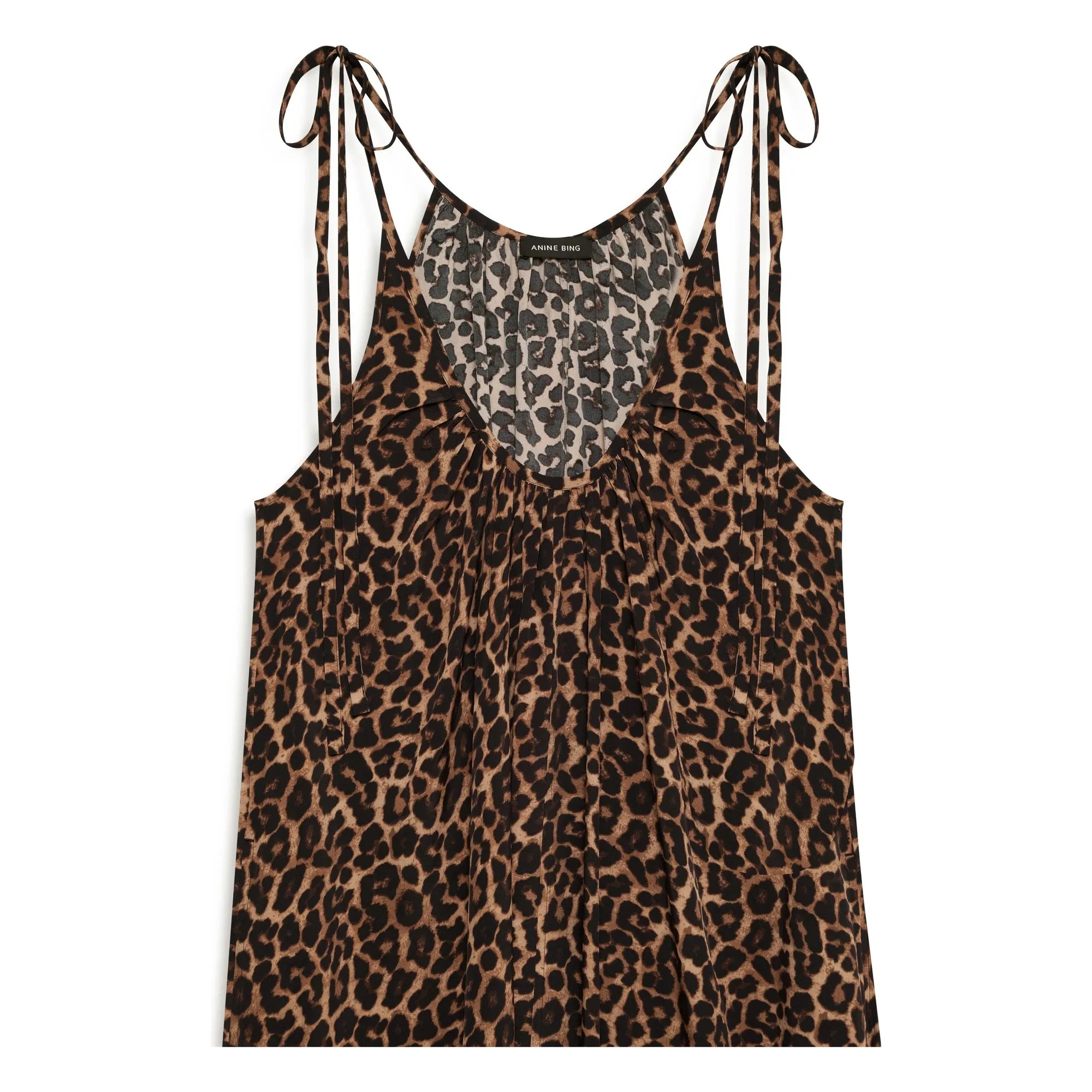 Anine Bing - Vestido estampado de leopardo Flora | Marrón