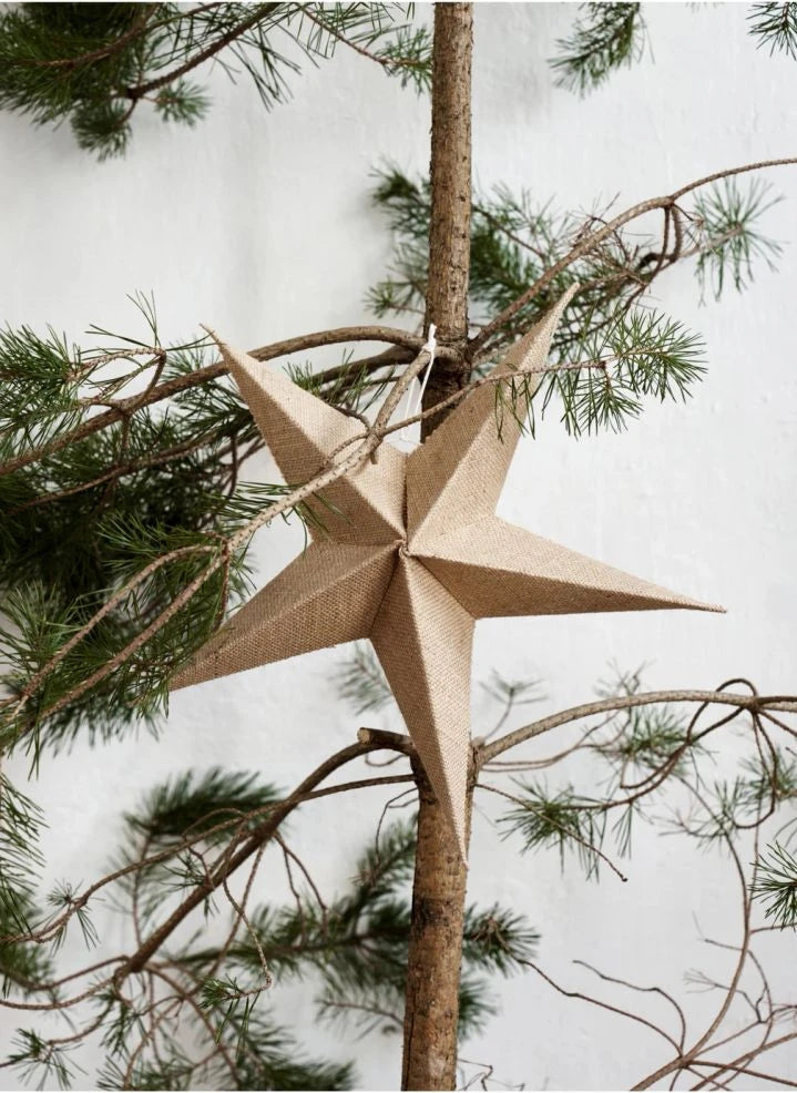 House Doctor - Adorno navideño de estrella de papel | Beige