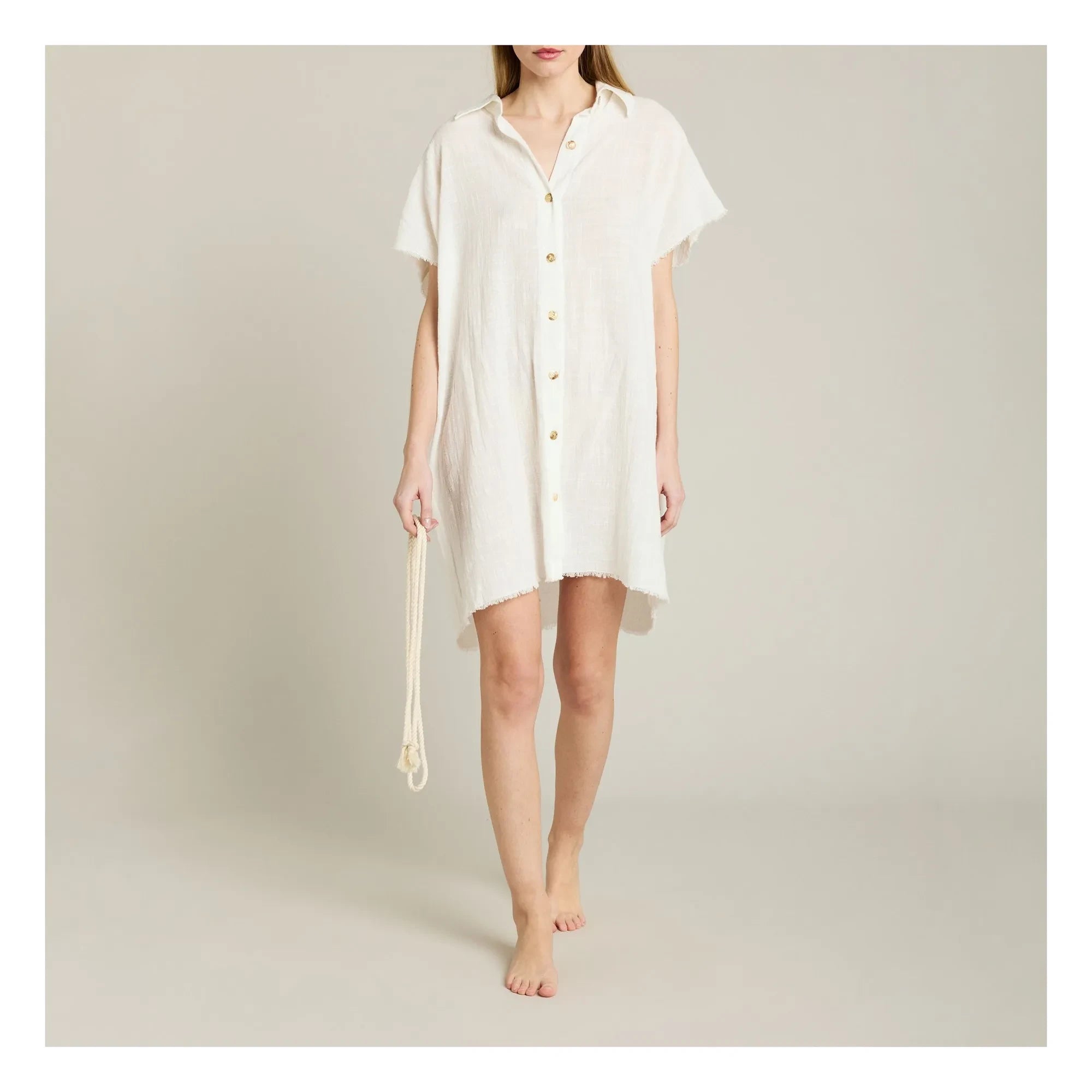 Maison Saint Julien - Vestido de gasa de algodón Paros | Crudo
