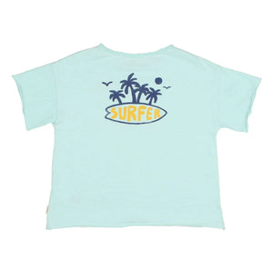Búho - Camiseta de surf de algodón orgánico | Aqua