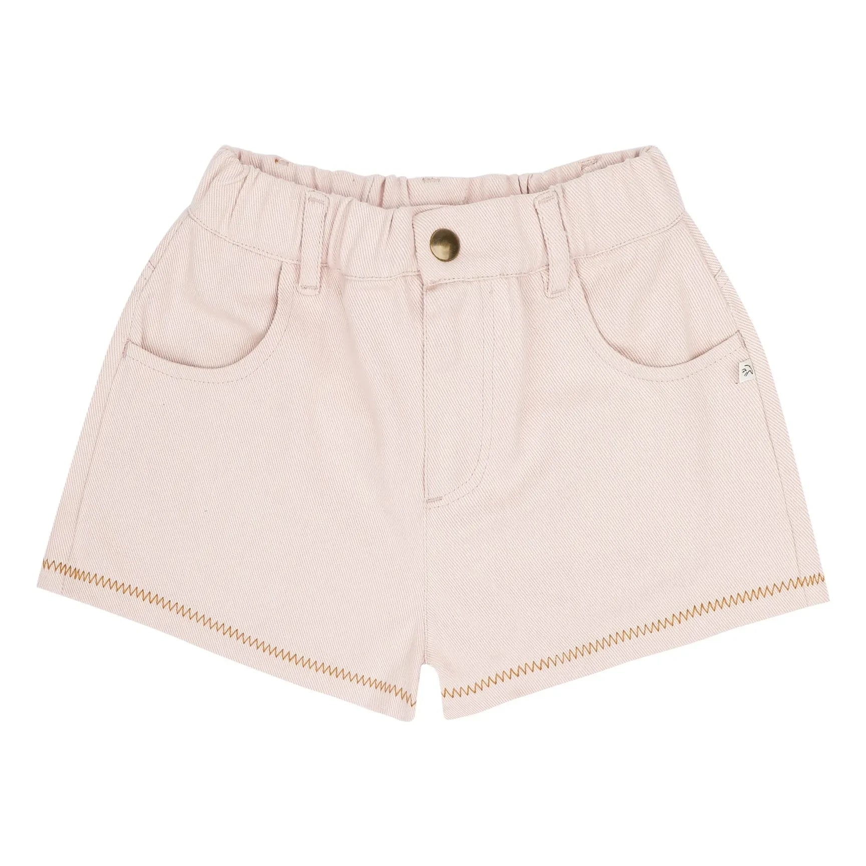 Jenest - Pantalón corto de sarga de algodón orgánico Lilou | Rosa pálido