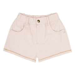 Jenest - Pantalón corto de sarga de algodón orgánico Lilou | Rosa pálido