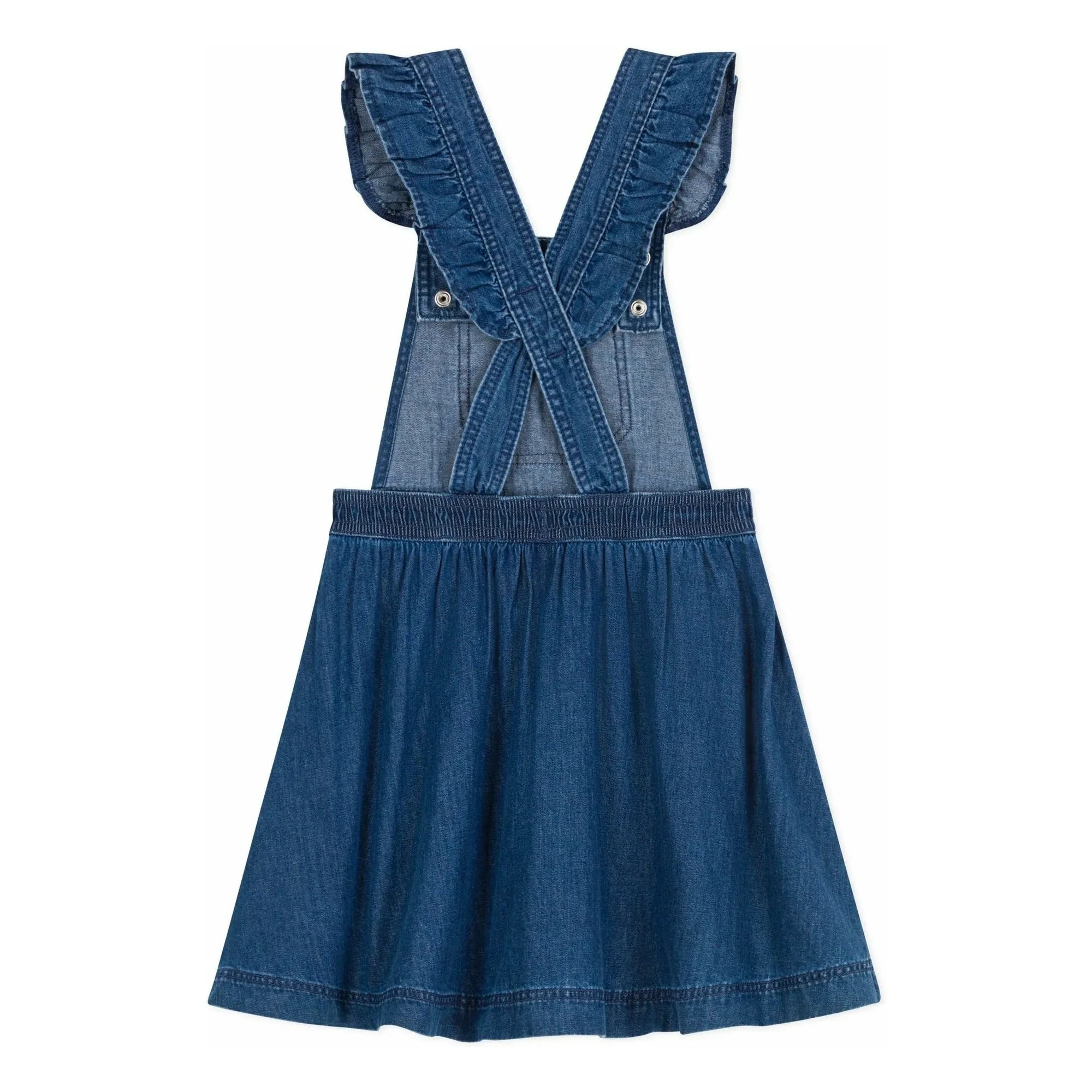 Petit Bateau - Vestido peto vaquero de algodón orgánico | Azul vaquero
