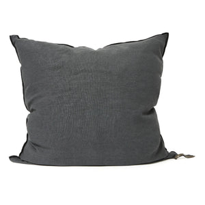 Maison de Vacances - Vice Versa Black Line Almohada de lino lavado a la piedra | Carbón