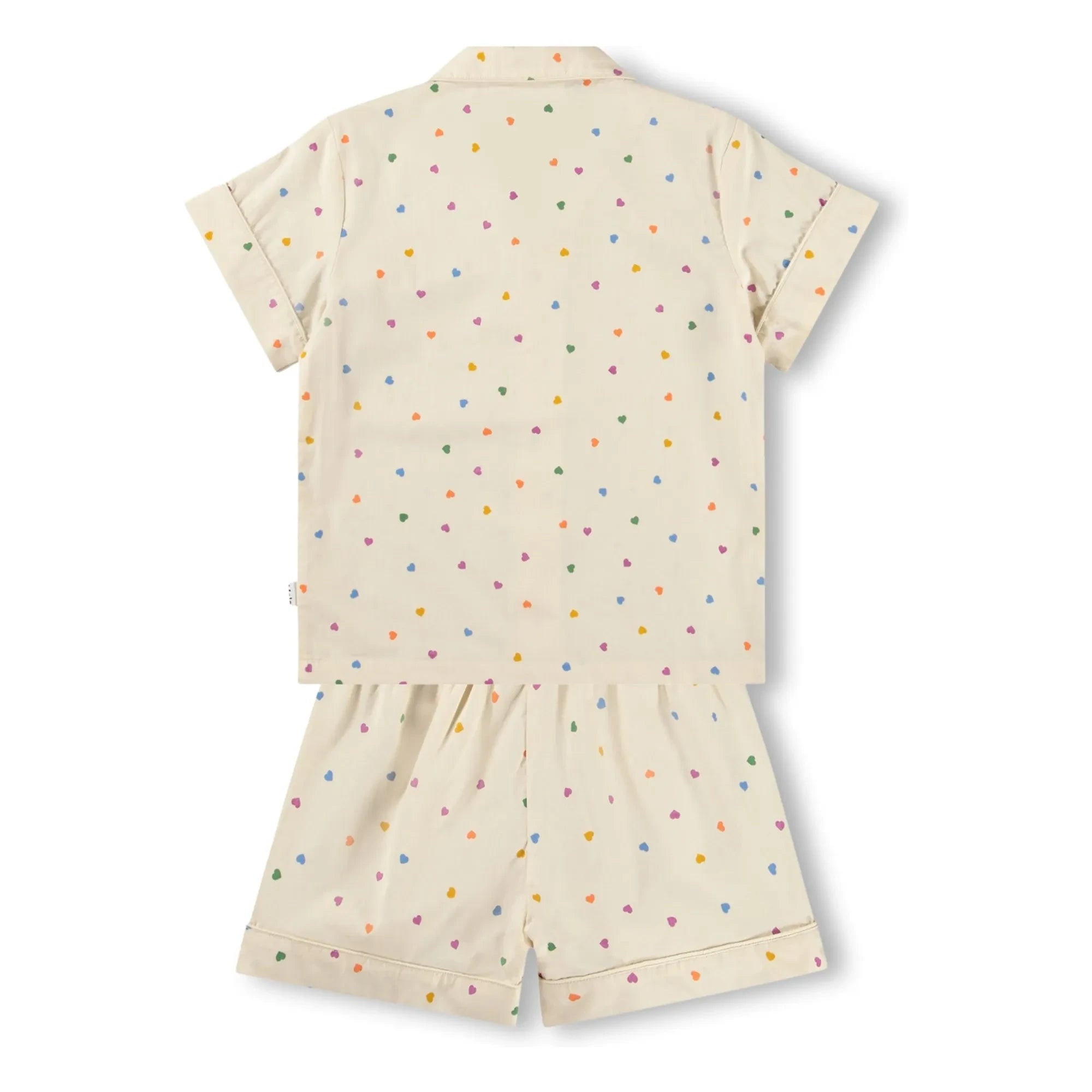 Molo - Pijama Corto de Algodón Orgánico Lexi Hearts | Crudo