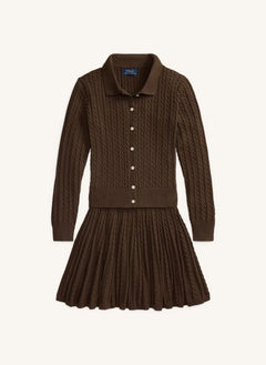 Ralph Lauren - Conjunto de chaleco y falda con logo | Marrón