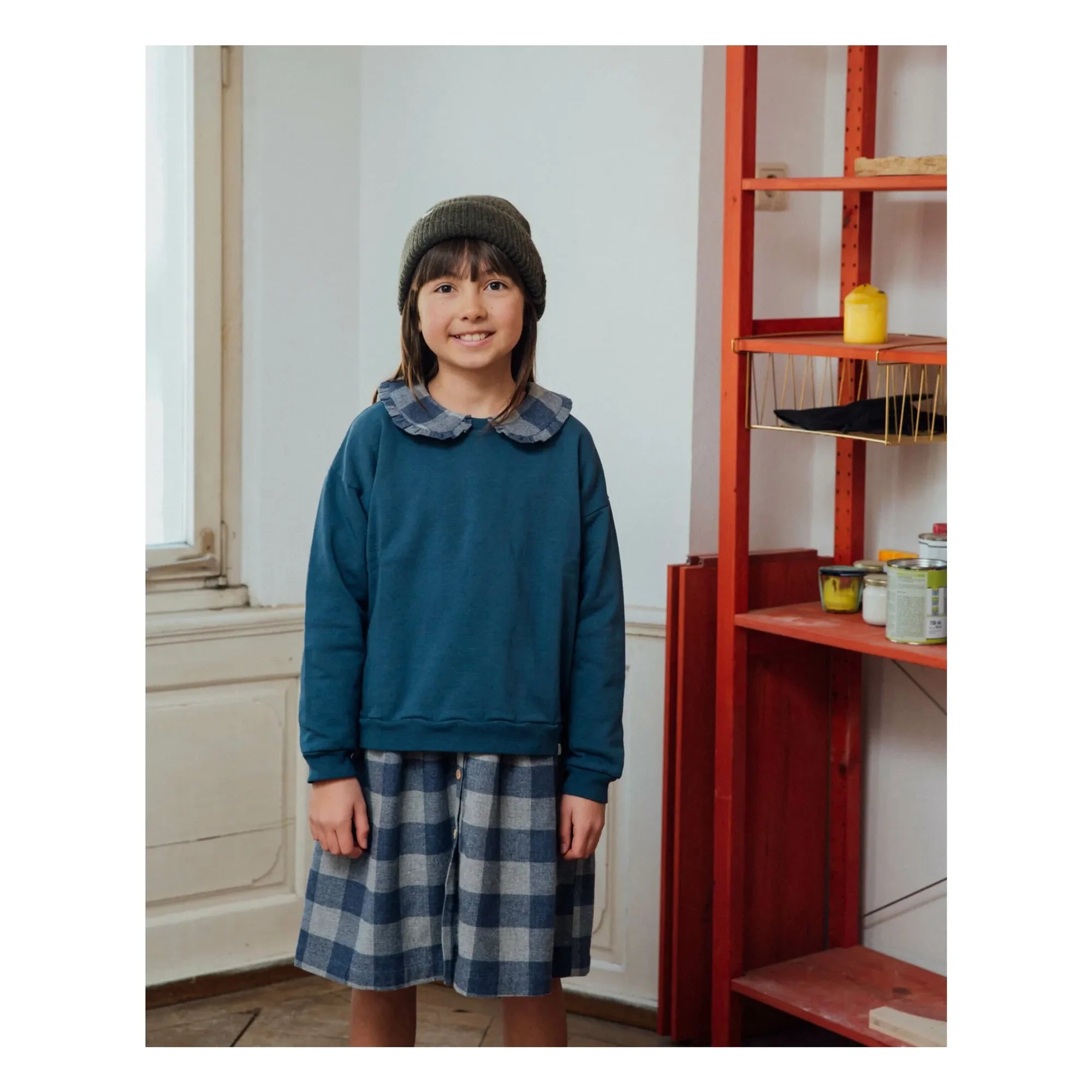 Matona - Carreaux Flanel Tencel Elbise | Mavi
