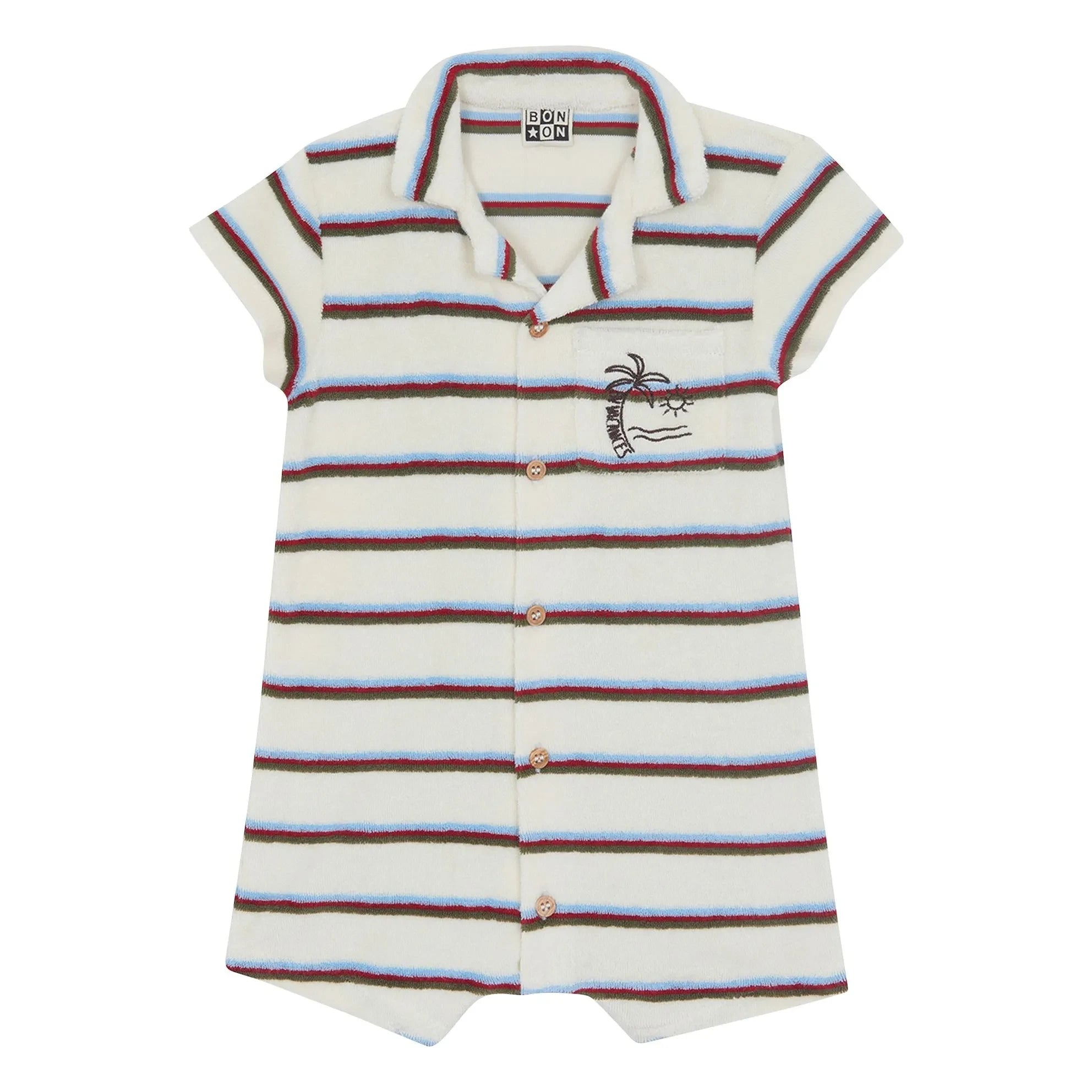 Bonton - Mono-toalla de rayas Lilo | Marfil