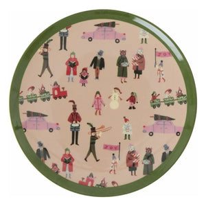 Rice - Plato de postre de melamina Holiday | Rosa claro