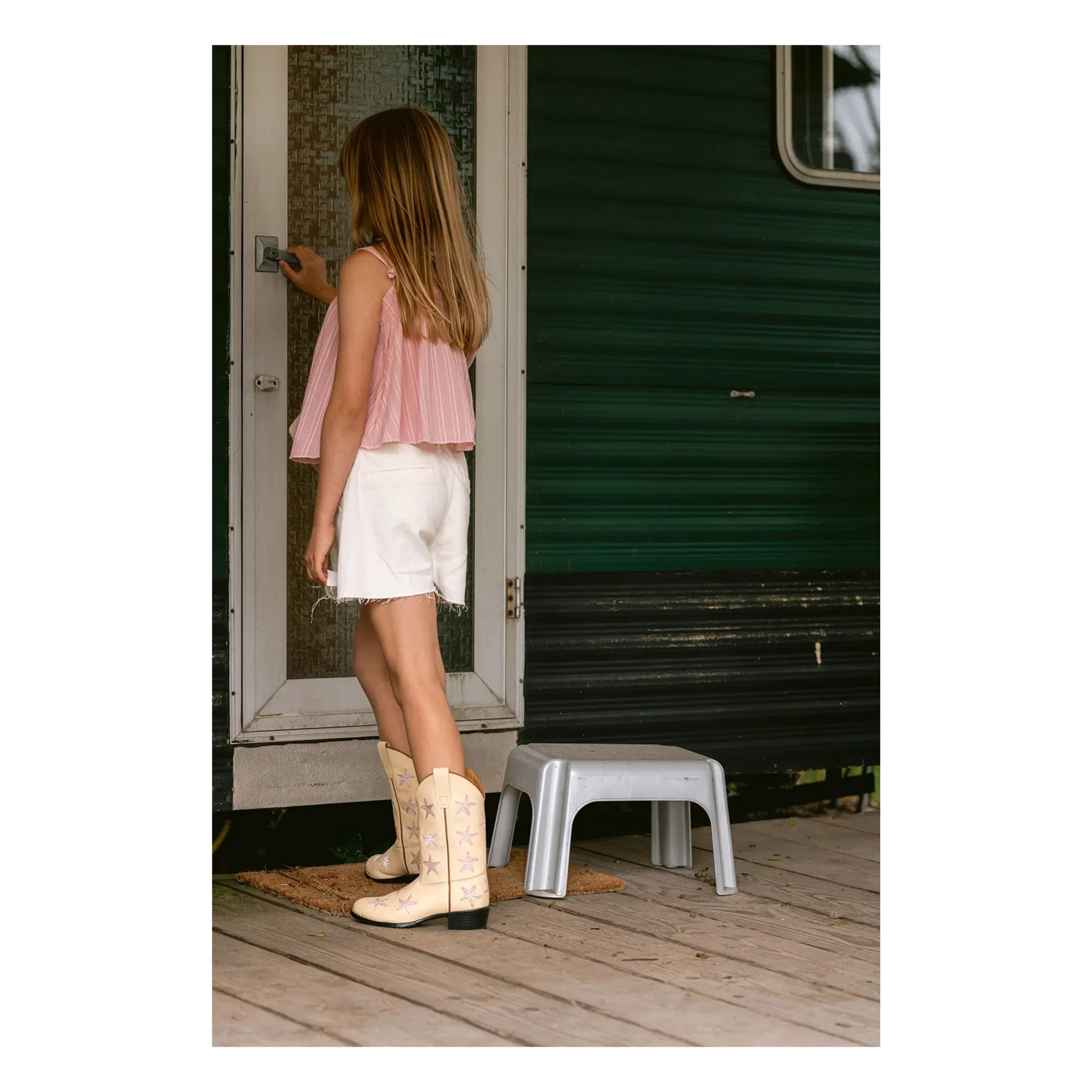 Bootstock - Botas cowboy de piel Starfish | Amarillo pálido