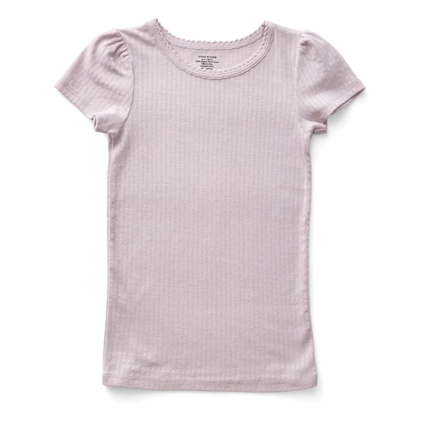 Soor Ploom - Camiseta de algodón orgánico Pointelle Puf | Rosa beige