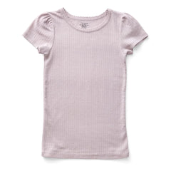 Soor Ploom - Camiseta de algodón orgánico Pointelle Puf | Rosa beige