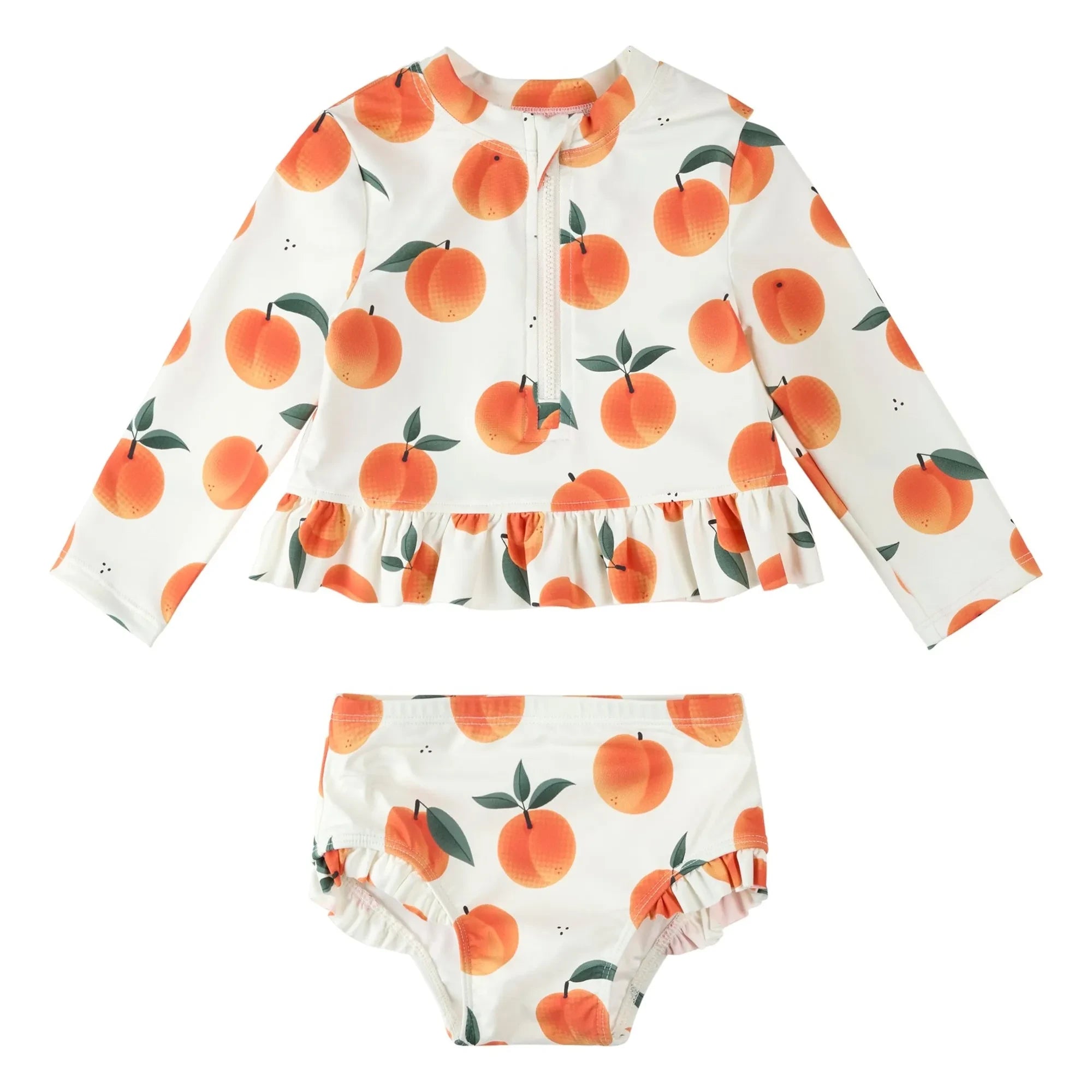 Petit Lem - Camiseta y braguita de fibra reciclada con protección UV Peaches | Crudo