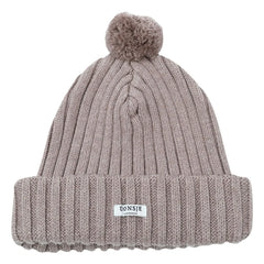 Donsje - Gorro con pompón | Gris oscuro-beige