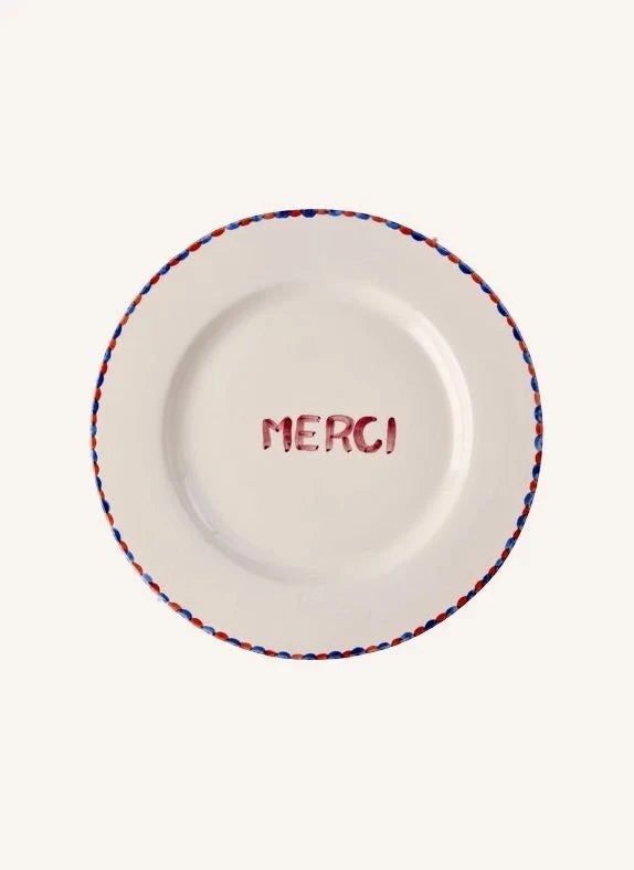 Rice - "Gracias" Plato de Cerámica | Ecru