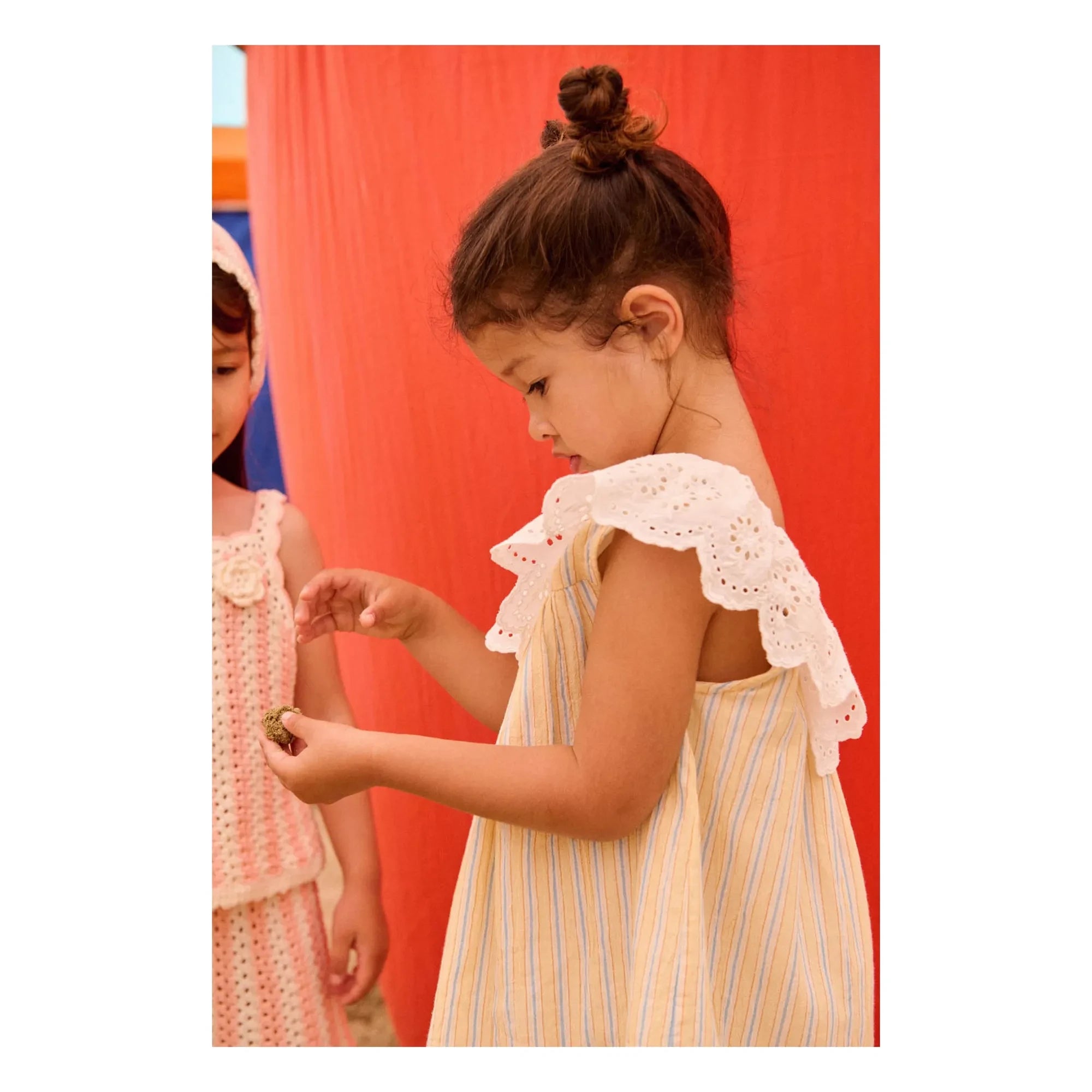 Louise Misha - Vestido de algodón orgánico a rayas Danya | Amarillo
