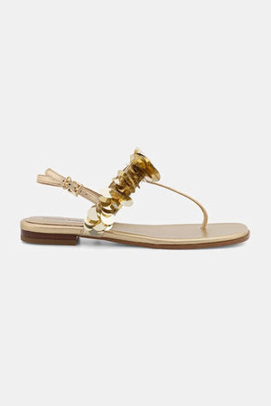 Sandalia de tacón bajo de piel Loretta Thong para mujer de MICHAEL Michael Kors