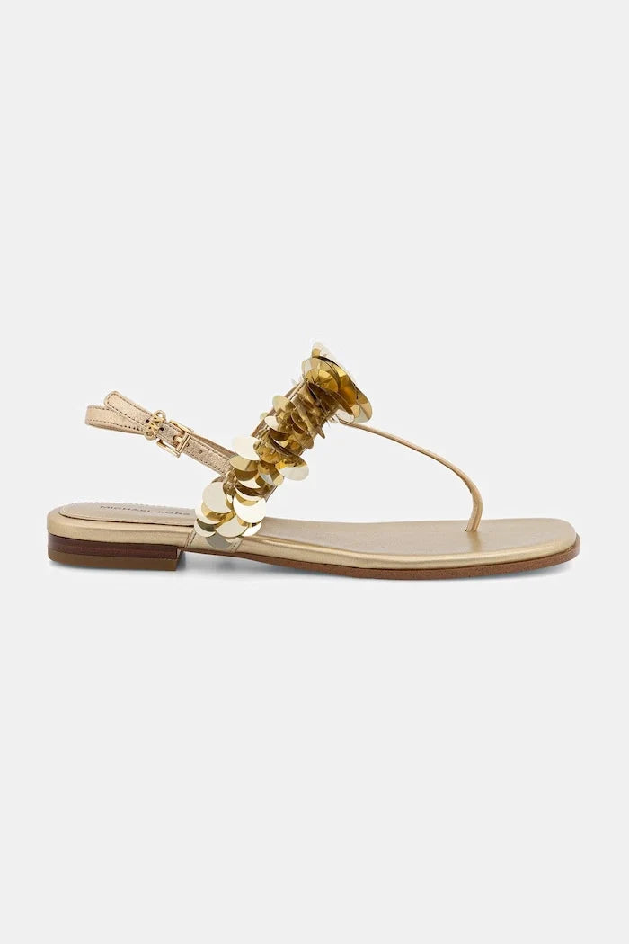 Sandalia de tacón bajo de piel Loretta Thong para mujer de MICHAEL Michael Kors