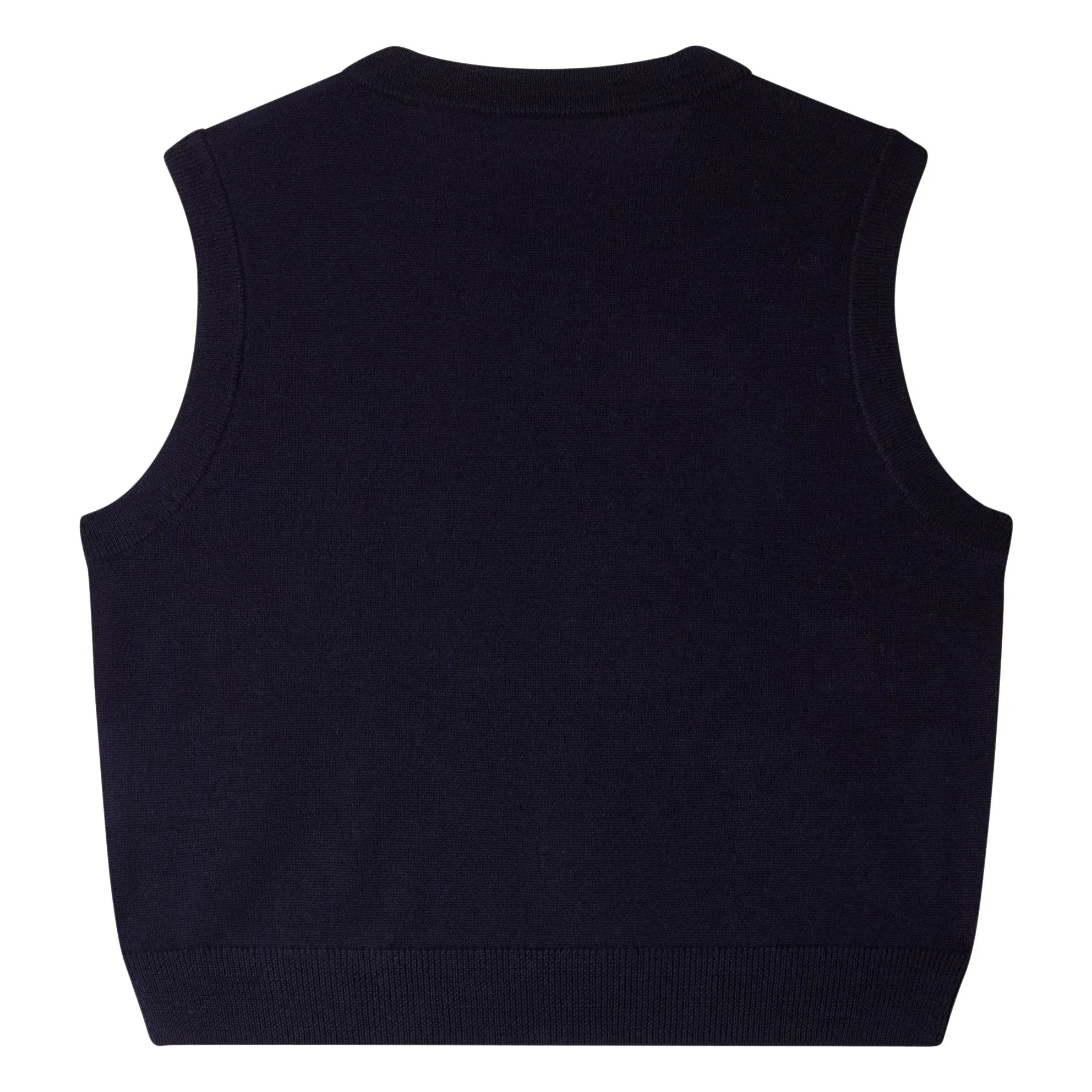 Bonpoint - Jersey de lana sin mangas con estampado de cerezas Maelle | Azul marino