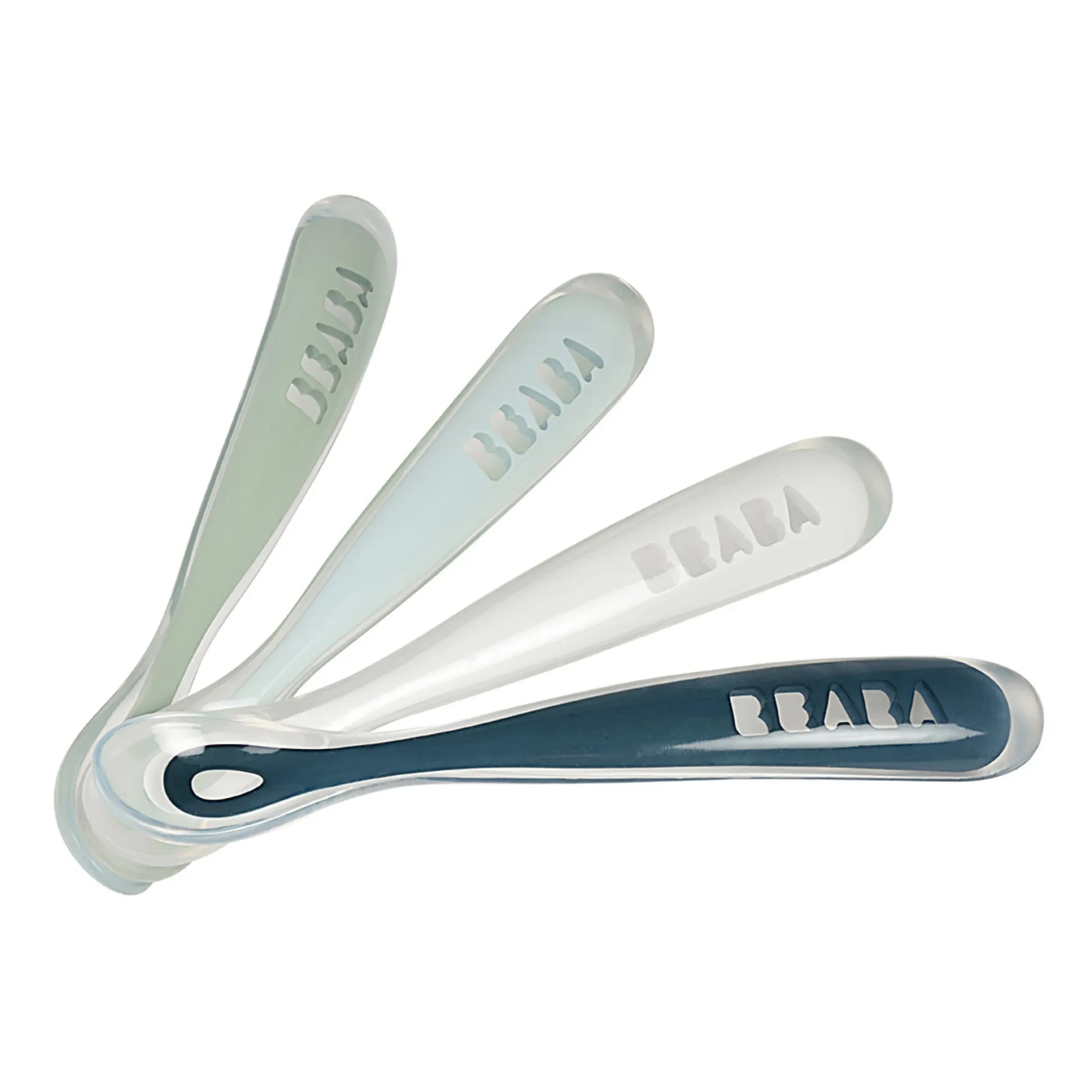 Béaba - Cucharas de silicona suave para bebés - Set de 4