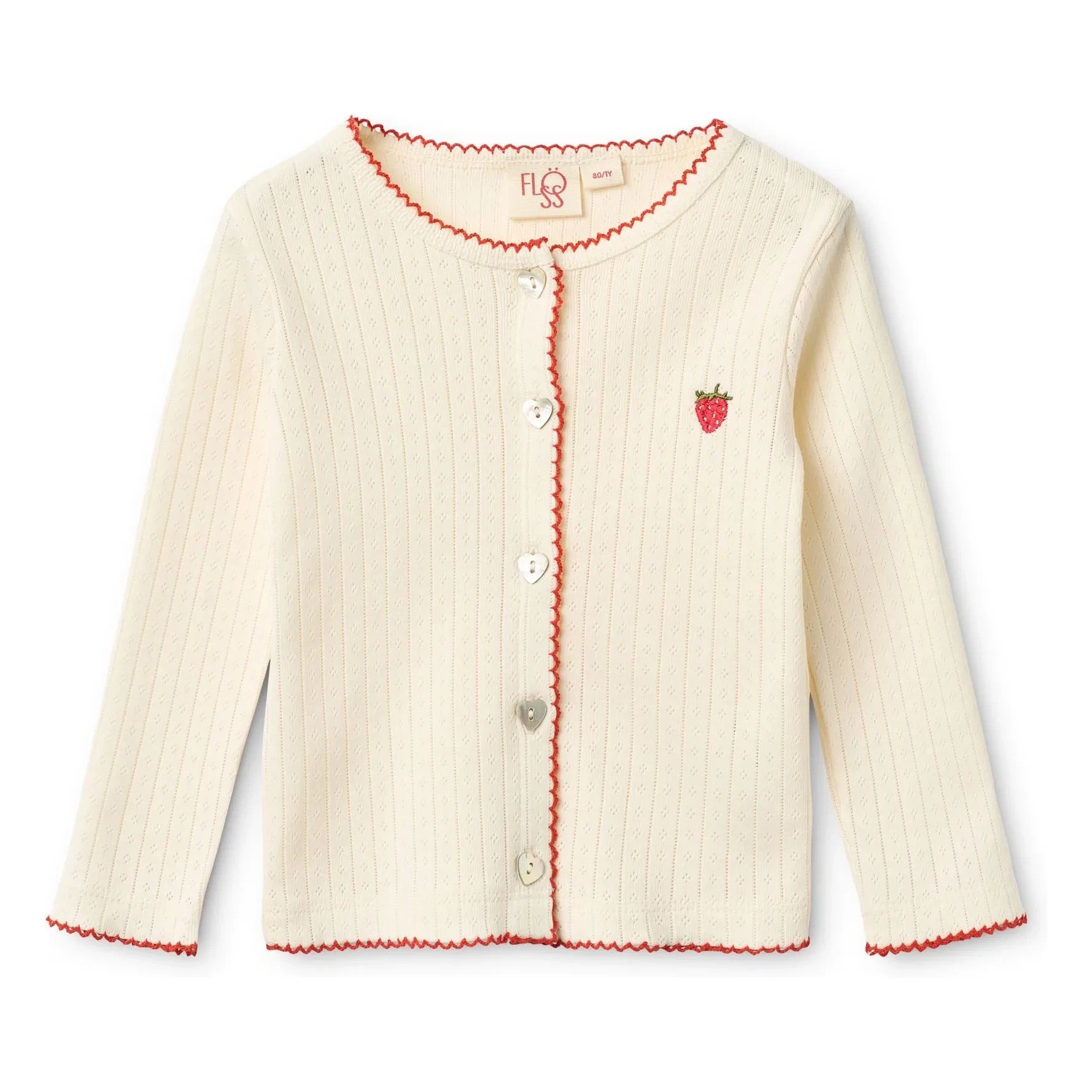Flöss - Cárdigan calado Flora Fraise | Crema