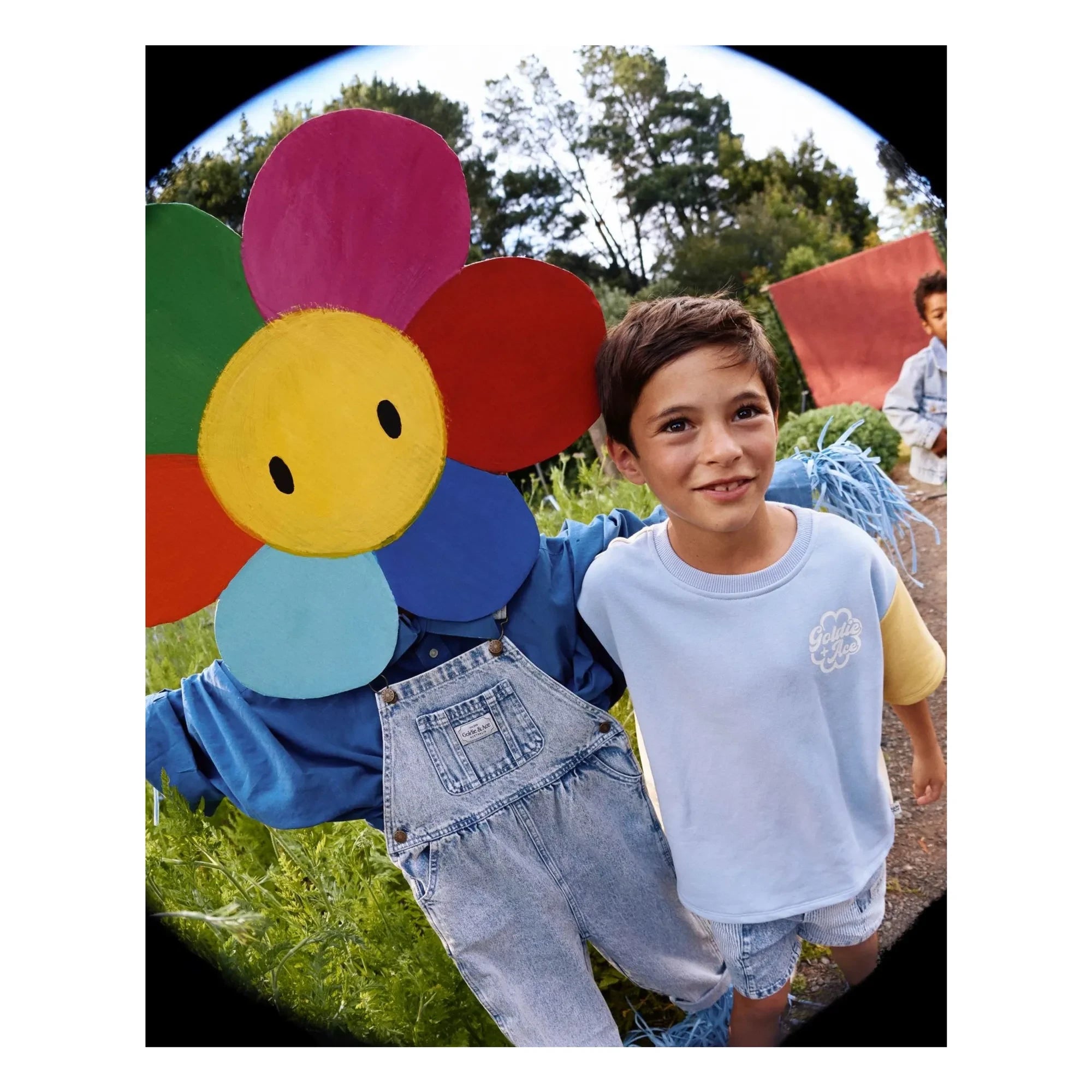 Goldie + Ace - Camiseta oversize gruesa | Azul claro