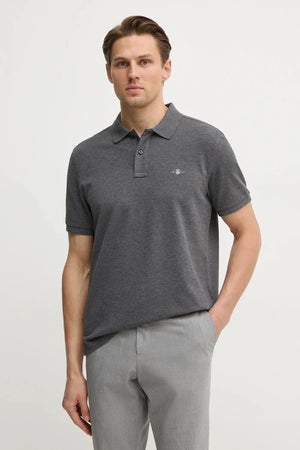 Camiseta de algodón para hombre con cuello tipo Gant