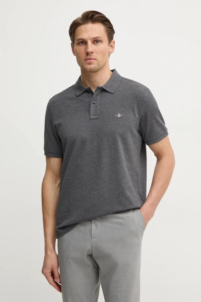 Camiseta de algodón para hombre con cuello tipo Gant
