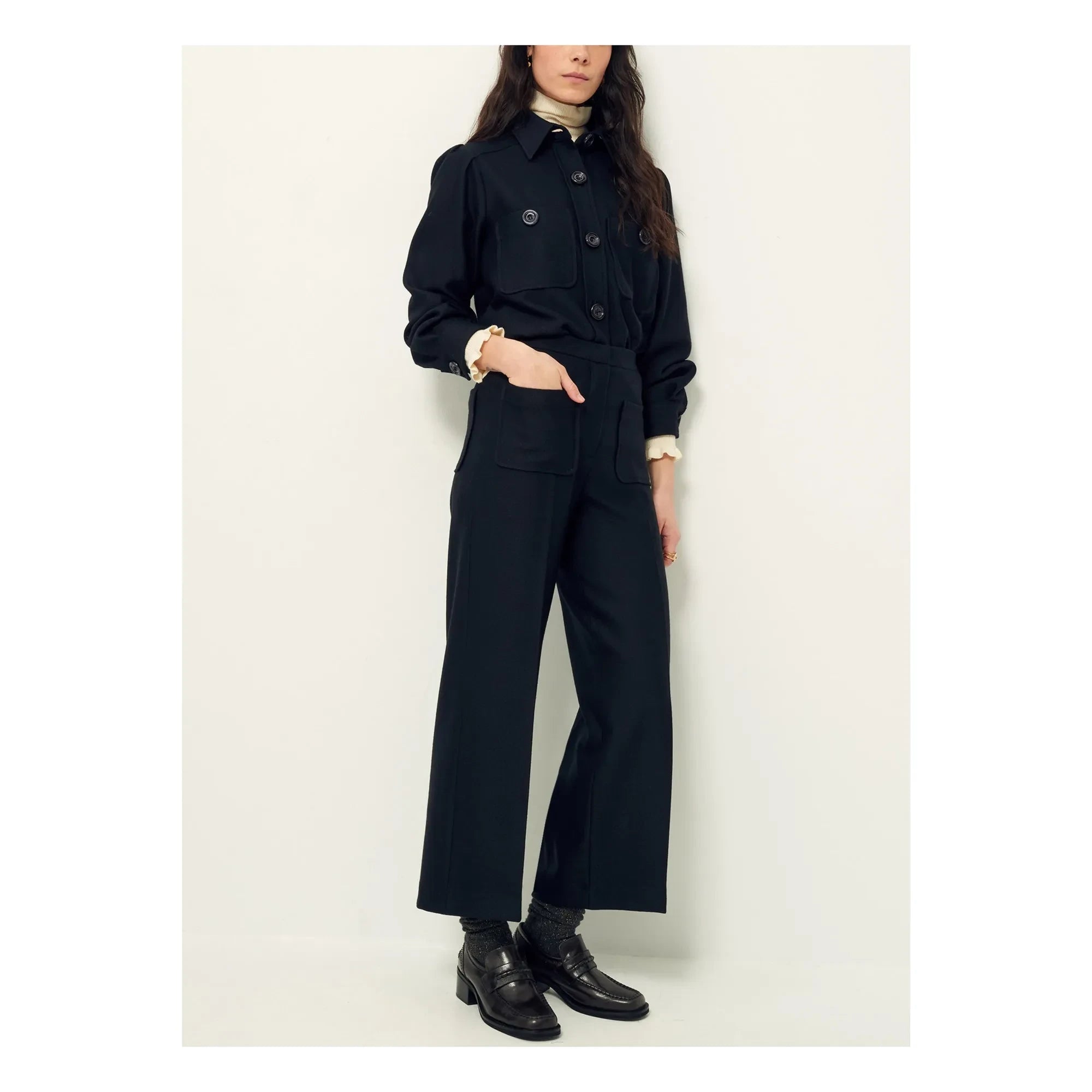 Sessùn - Pantalones de fibra reciclada Alberwool | Negro