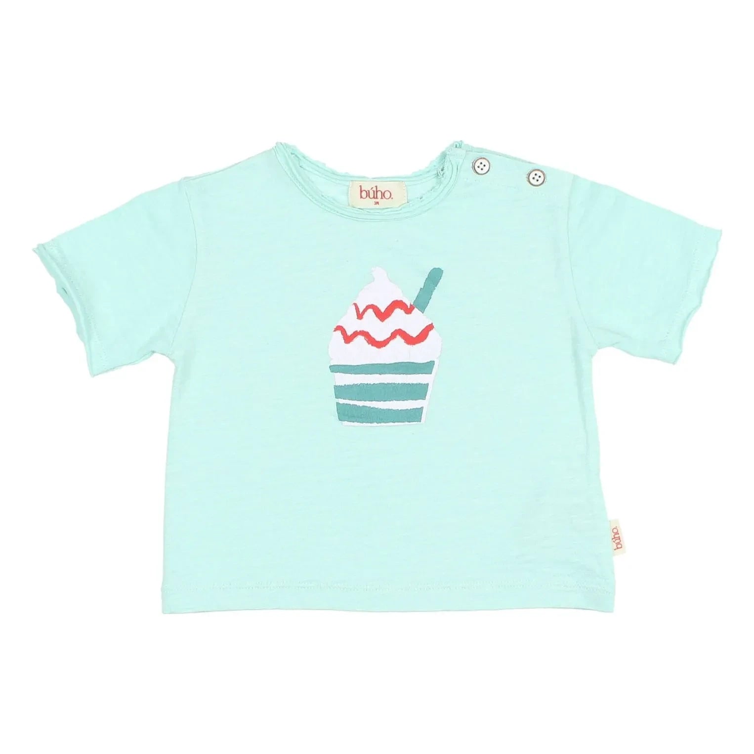 Búho - Camiseta de algodón orgánico con estampado de helado | Agua