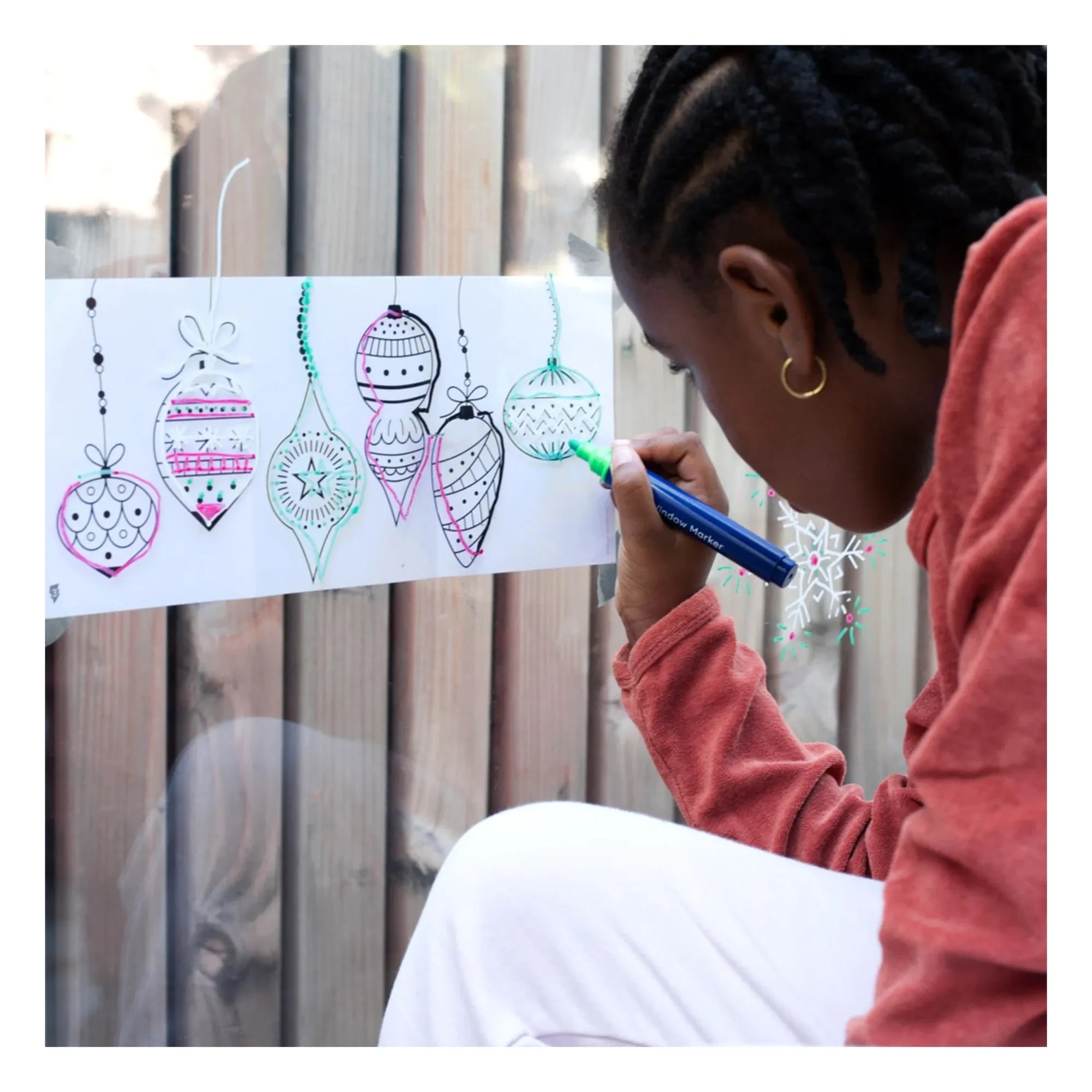 Superpetit - Set de 4 rotuladores para ventanas con motivos navideños