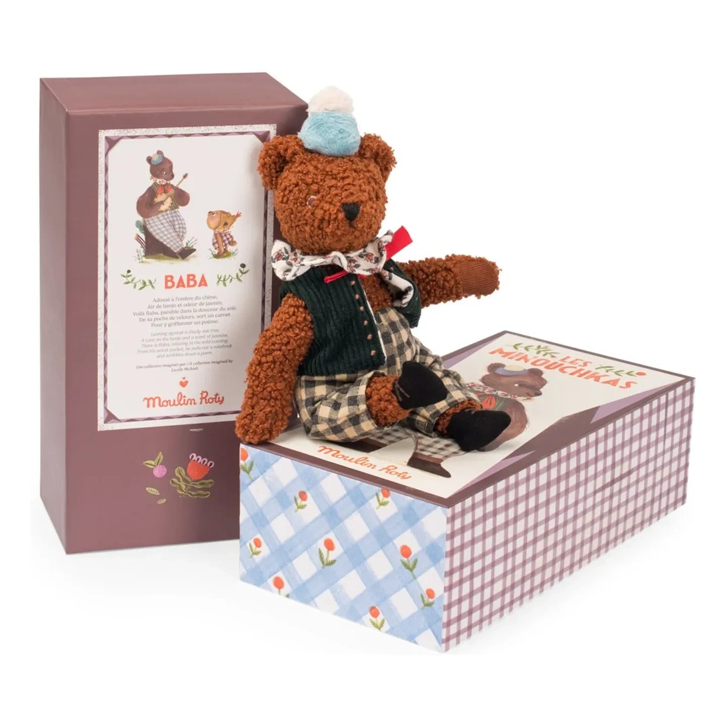 Moulin Roty - Oso de peluche Papa Oso pardo con caja | Marrón