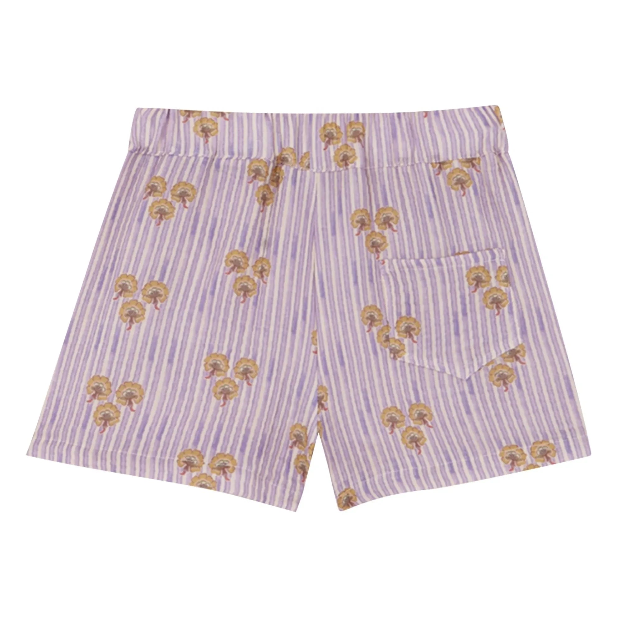 birinit - Cinca Pantalones Cortos de Algodón Orgánico a Rayas | Malva