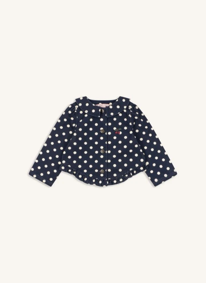 Konges Sløjd - Nola Organik Pamuk Denim Puantiyeli Ceket | Koyu Mavi