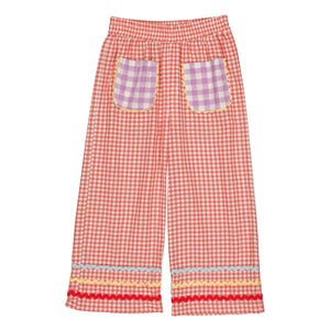 Hello Simone - Mouna Vichy Pantalones | Rojo