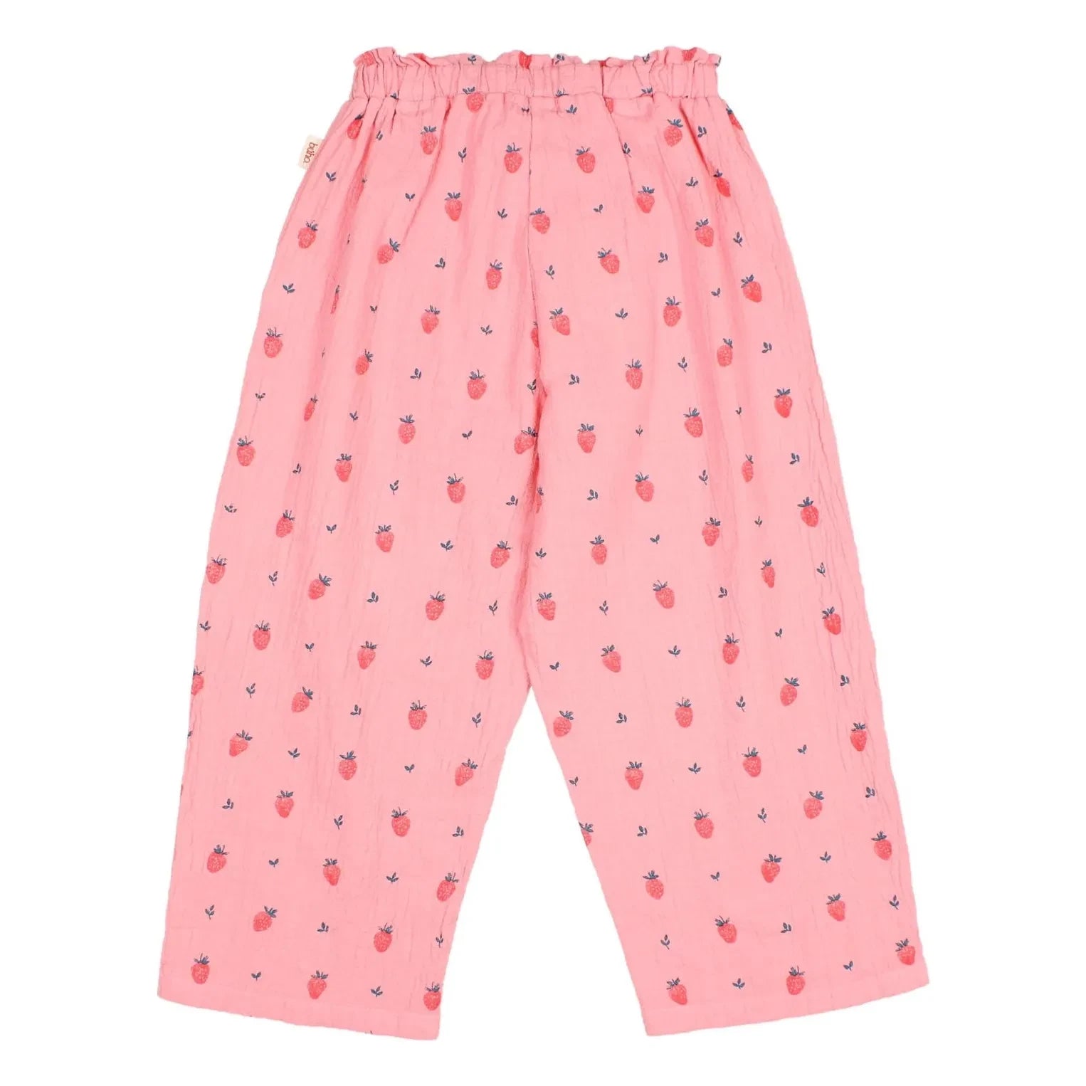 Búho - Pantalones de algodón orgánico con fresas | Rosa caramelo