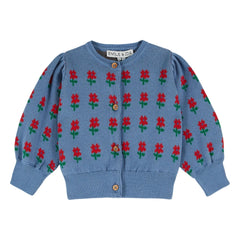 Emile et Ida - Cárdigan de algodón orgánico con estampado floral | Azul
